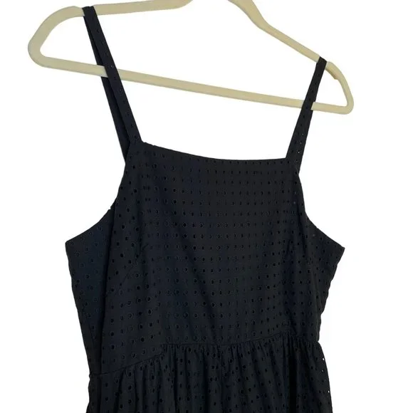 J. Crew Black Eyelet Tie Back Sundress, 4P - Picture 3 of 8